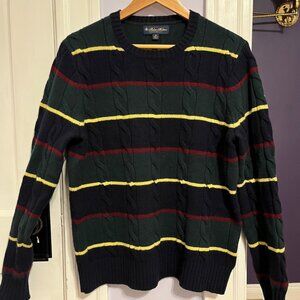 Brooks Brothers Archive Cable Striped Sweater in Wool - Men's Medium